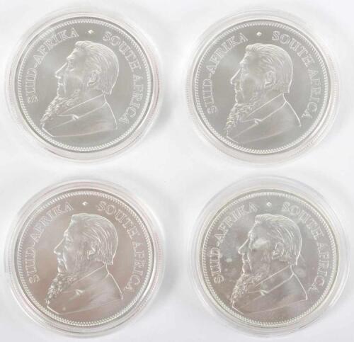 Krugerrand, four 1oz silver coins, 2019,