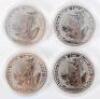 Britannia, four 1oz silver coins, 2020 - 2
