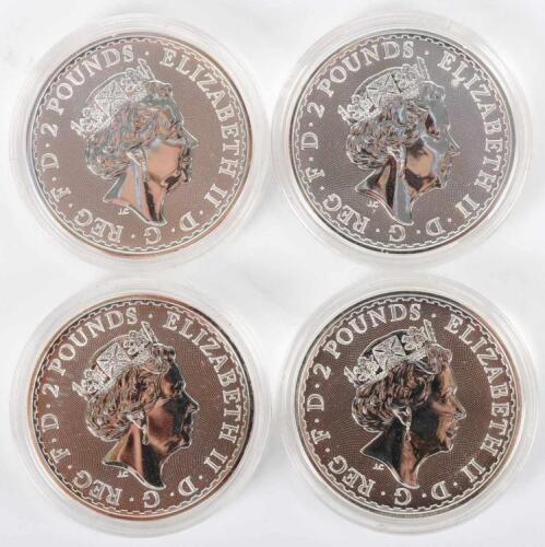Britannia, four 1oz silver coins, 2020