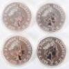 Britannia, four 1oz silver coins, 2020