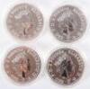 Britannia, four 1oz silver coins, 2020