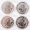 Britannia, four 1oz silver coins, 2020 - 2