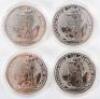 Britannia, four 1oz silver coins, 2020 - 2