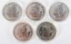 Britannia, five 1oz Silver coins, 2020 - 4