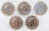 Britannia, five 1oz Silver coins, 2020, (5)