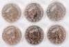 Britannia, six 1oz Silver coins, 2020