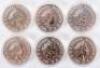 Britannia, six 1oz silver coins, 2020