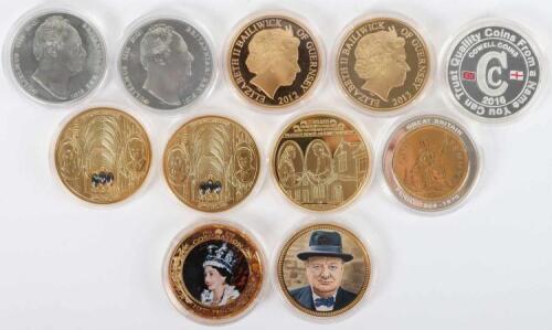 Various replica and fantasy coins