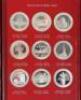 Folder of Nevada silver proof gaming tokens, by Franklin Mint, 36 tokens