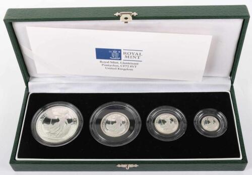 Britannia Proof collection four coin set, with five coin silver &pound;1 set