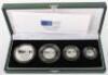 Britannia Proof collection four coin set, with five coin silver &pound;1 set