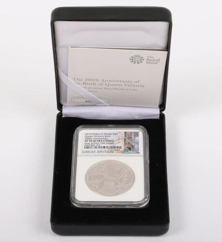 UK, Elizabeth II, 2019 Piedfort Five Pounds, 200th Anniversary Queen Victoria, NGC PF 70 Ultra Cameo