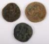 Three Roman Imperial Sestertius, Trajan with Trajan on horse thrusting spear at Dacian, Severus Alexander Virtus Augustui Rome 230AD, and Commodus - 2