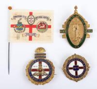 A Rare Collection of Four Hartlepools Hospitals Thanks Offering Badges Remembering the Bombardment of the Town by German Warships on 16th December 1914