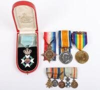 An Interesting Great War Medical Services 1914 Star Medal Group of Four Including a Greek Order of the Redeemer to an Officer who Post War, Went on to Become the Coroner of the Eastern District of London