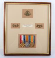Framed Great War 1914-15 Star Medal Trio of the New Zealand Forces
