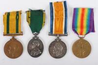 Territorial Long Service Medal Group of Four For Service in the Hampshire Regiment During and After the Great War