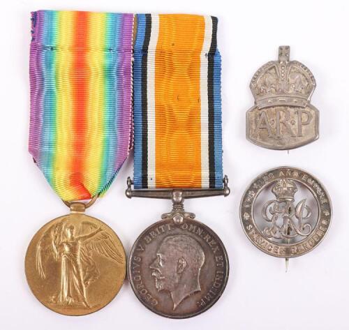 Great War Pair of Medals with Silver War Badge to the Royal Field Artillery