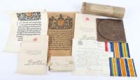 2x Great War Memorial Scrolls and Other Items to Scottish Regiments