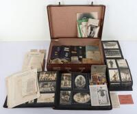 British Medals and Paperwork Archive of Naval Officer Edward White Williams Royal Naval Reserve and Merchant Navy with Presentation Cigarette Case from the Chamber of Commerce of the Island of Guiana and Photograph Album with Image of Arctic Explorer Sir 