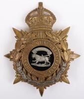 Post 1902 Leicestershire Regiment Officers Home Service Helmet Plate