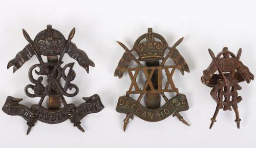 3x Indian Army Cavalry Officers Cap Badges