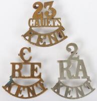 3x WW1 Period Shoulder Titles of Kent Interest