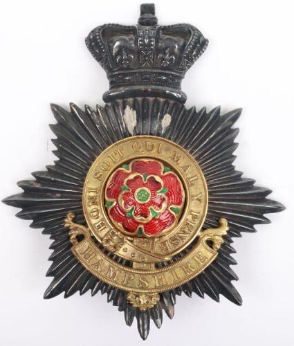 Rare Hampshire Militia Officers Shako Plate Circa 1855