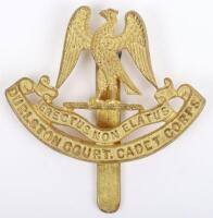 Scarce Durlston Court Cadet Corps Cap Badge