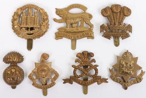 7x WW1 All Brass War Economy Cap Badges