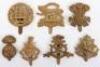 7x WW1 All Brass War Economy Cap Badges
