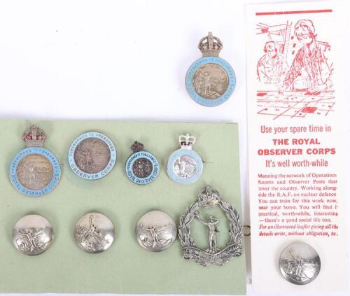Grouping of Royal Observer Corps Badges
