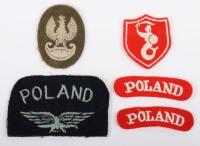 WW2 Free Polish Forces Cloth Insignia Grouping