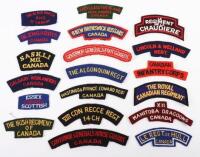 Grouping of Canadian Cloth Regimental Shoulder Titles