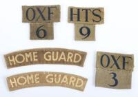 WW2 British Hertfordshire and Oxfordshire Home Guard Cloth Insignia