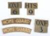 WW2 British Hertfordshire and Oxfordshire Home Guard Cloth Insignia