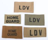 WW2 British L.D.V and Home Guard Cloth Armbands