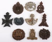 10x WW2 Plastic War Economy Cap / Collar Badges