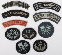 Selection of WW2 Royal Air Force Regiment Cloth Insignia