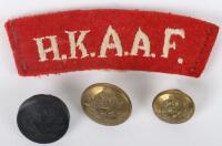 Hong Kong Auxiliary Air Force Cloth Shoulder Title