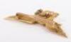 WW1 Royal Naval Air Service 14ct Gold Sweetheart Brooch - 3