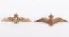 2x WW1 Period 9ct Gold RAF Sweetheart Brooches