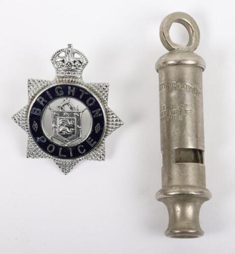 Brighton Police Senior Officers Cap Badge Kings Crown&nbsp;pre 1952