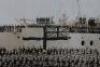 Large Framed and Glazed Panoramic Photograph of the Officers and Crew of HMS Raleigh