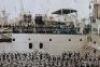 Large Framed and Glazed Panoramic Photograph of the Officers and Crew of HMS Raleigh - 3
