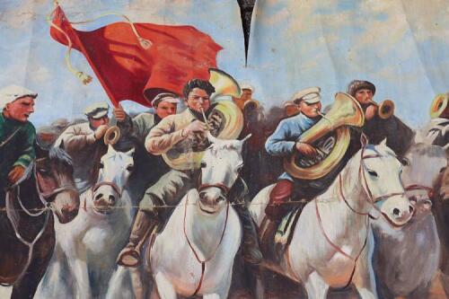 Soviet Russian Revolution Cavalry Oil Painting