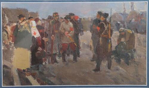 Soviet Russian Historical Painting of Revolution Interest