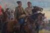 Soviet Russian Oil on Canvas Painting of Cavalry and Artillery Troops on Horseback Believed to be Painted by V Cheninkov - 2