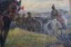 Soviet Russian Oil on Canvas Painting of Cavalry and Artillery Troops on Horseback Believed to be Painted by V Cheninkov - 3