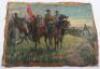 Soviet Russian Oil on Canvas Painting of Cavalry and Artillery Troops on Horseback Believed to be Painted by V Cheninkov - 6